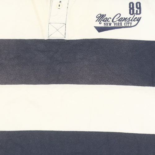 Livergy Men's Blue Striped Polo Shirt XL
