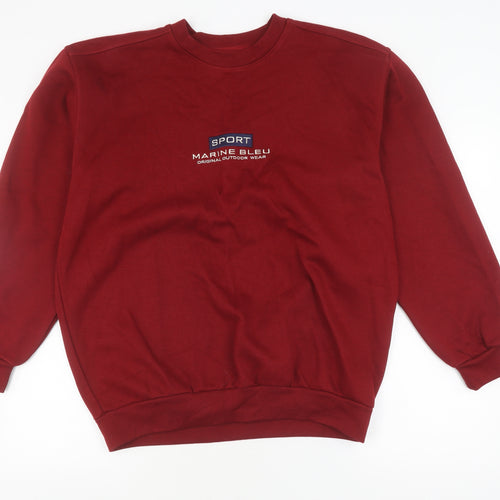 Marine Bleu Men's Red Pullover Sweatshirt L