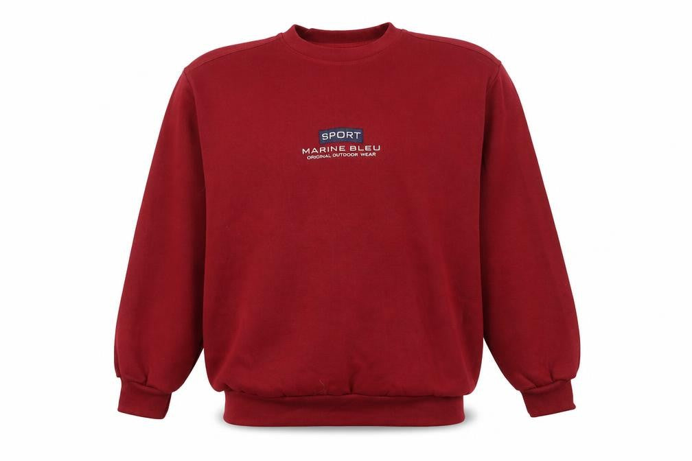 Front view of Marine Bleu Men's Red Pullover Sweatshirt L