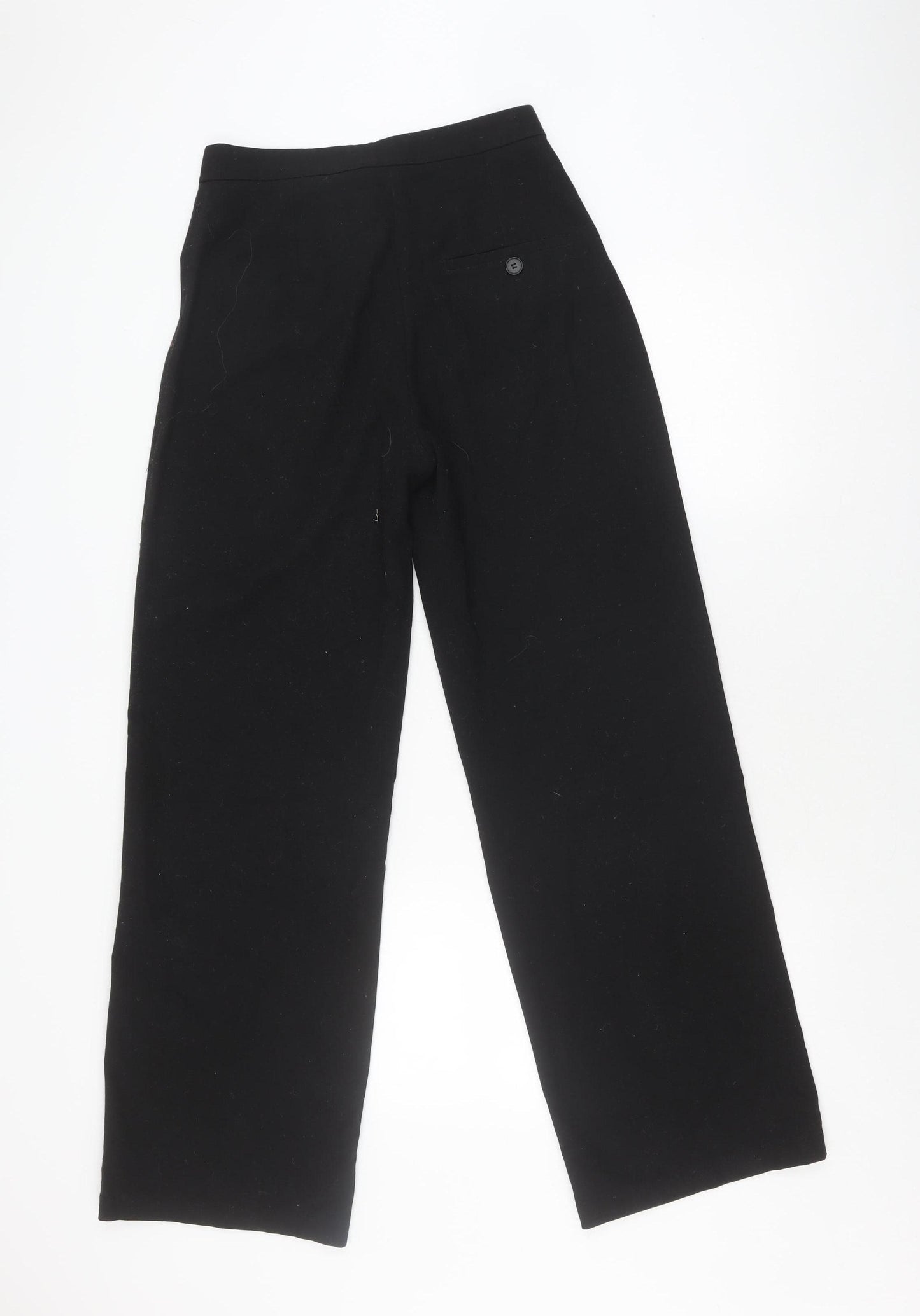 Bershka Women's Black Trousers Size 10 Flat Front
