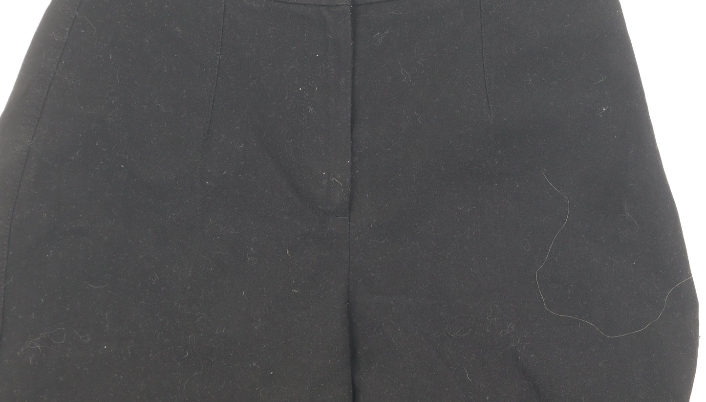 Bershka Women's Black Trousers Size 10 Flat Front