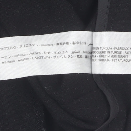 Bershka Women's Black Trousers Size 10 Flat Front