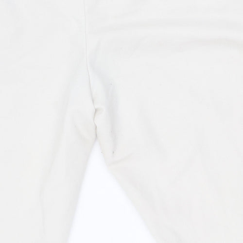 H&M Ivory Women's Straight Elastic Waist Trousers Size 10