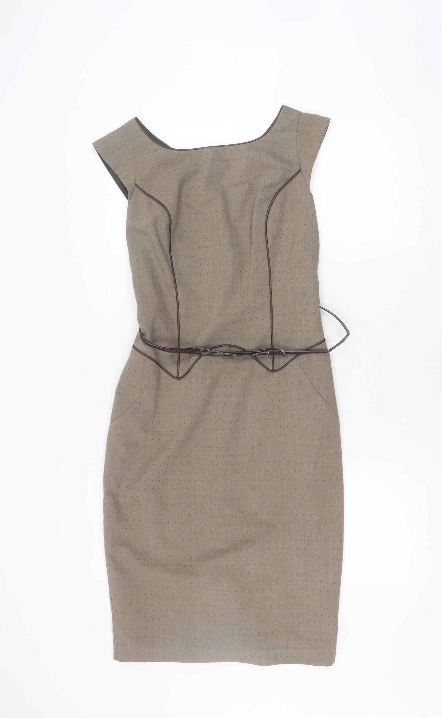 Next Women's Brown Sheath Dress Size 6 with Belt