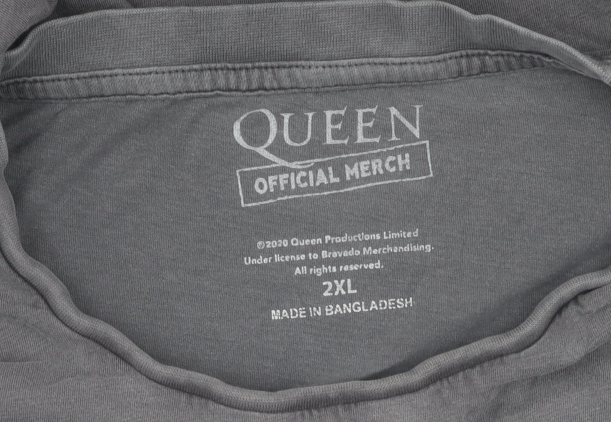 Queen Official Merch Men's Grey 2XL Graphic T-Shirt