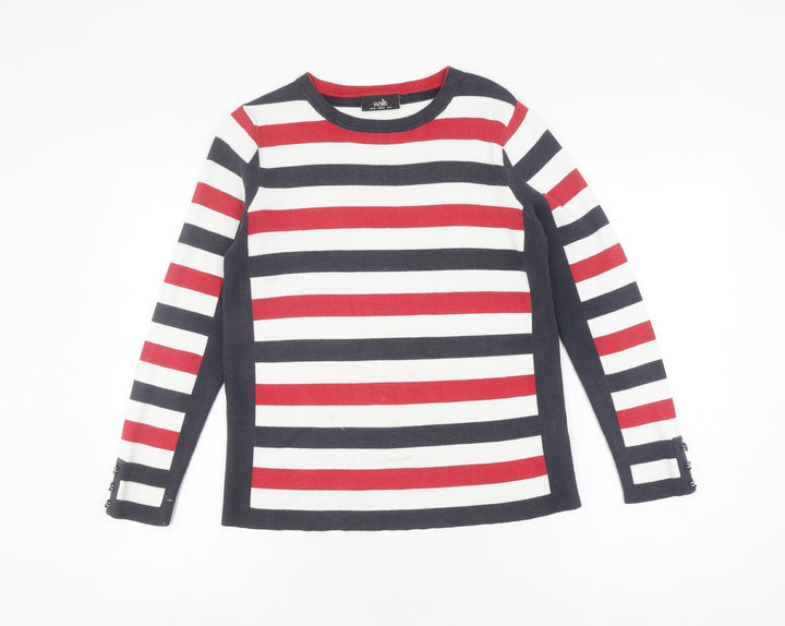 Wallis Women's Multicoloured Stripe Pullover Jumper, Size 10