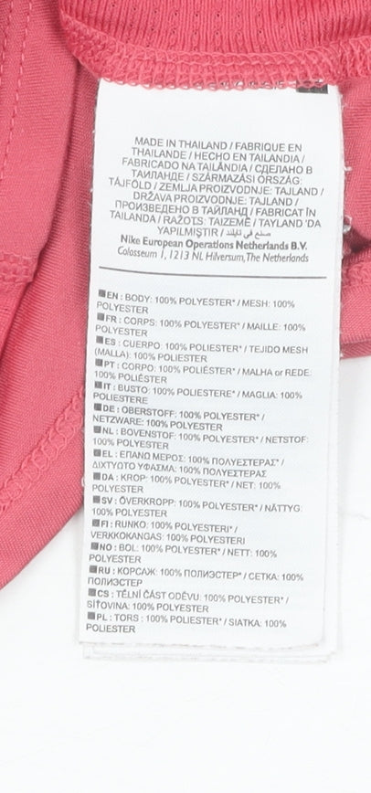 Nike Women's Pink Dri-FIT T-Shirt Medium Activewear