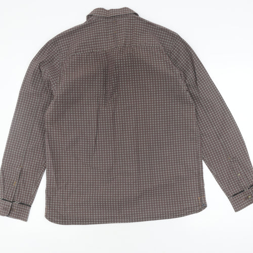 White Stuff Men's Brown Check Classic Button-Up Shirt