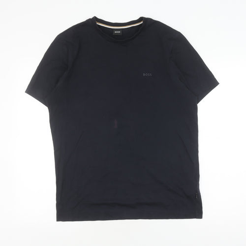 Boss Men's Black Medium T-Shirt, Crew Neck, Logo Accent