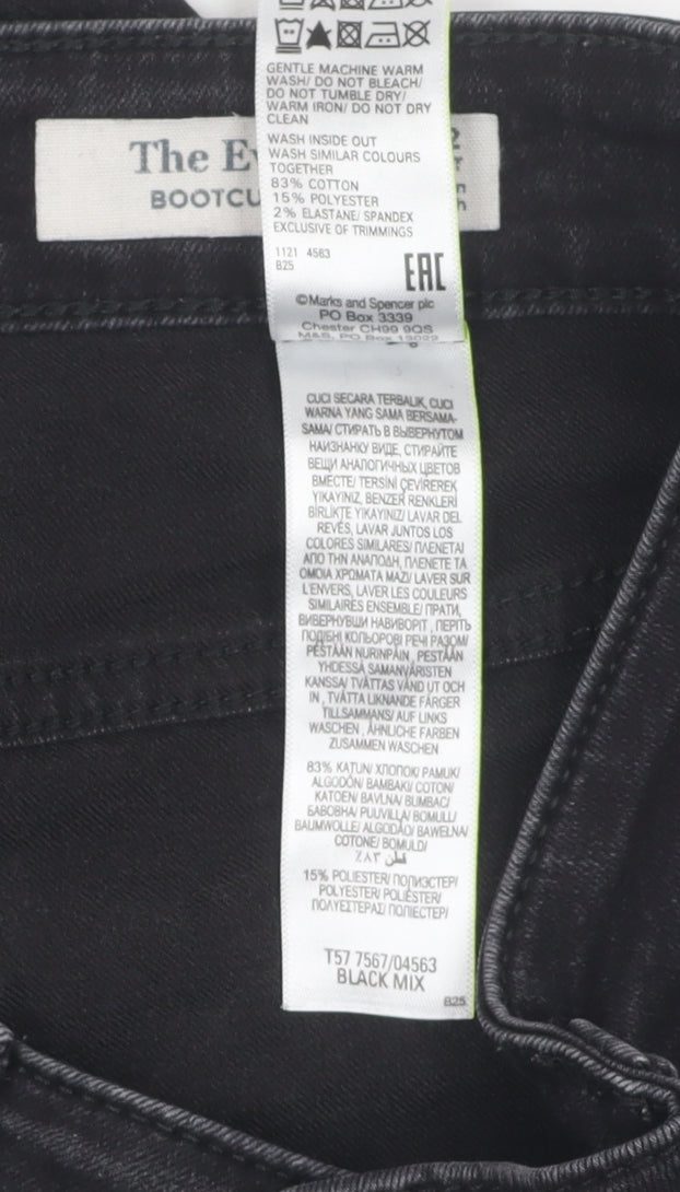 Marks and Spencer Women's Black Bootcut Jeans Size 12
