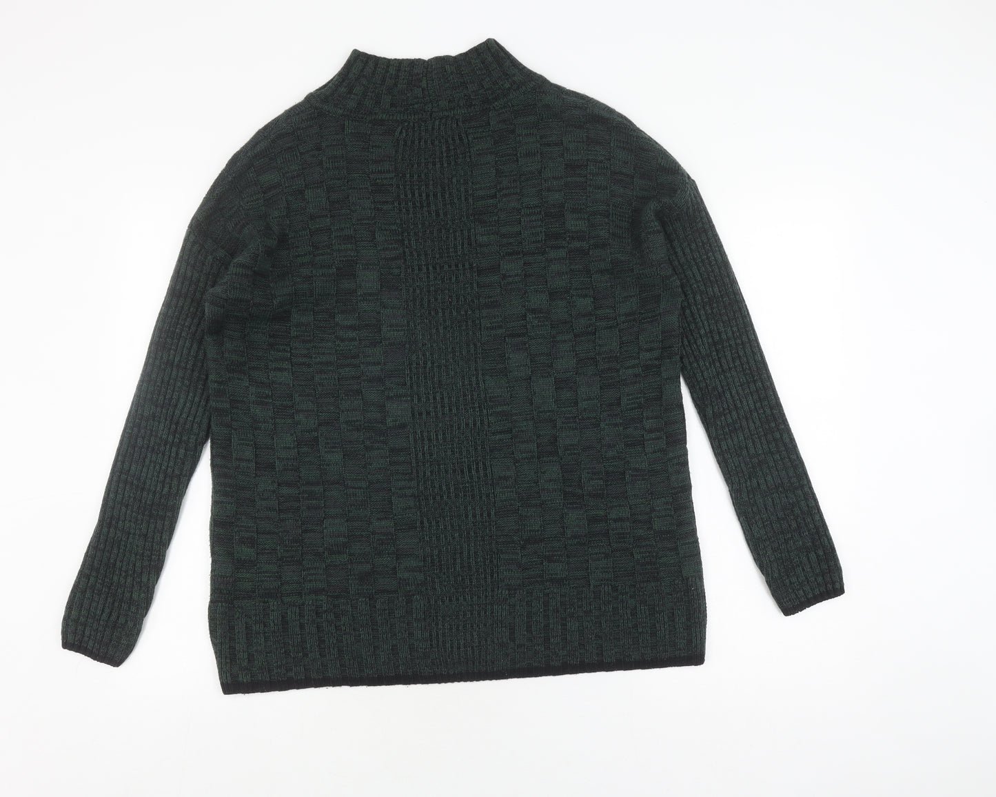 Next Men's Green Mock Neck Pullover Jumper, Size S