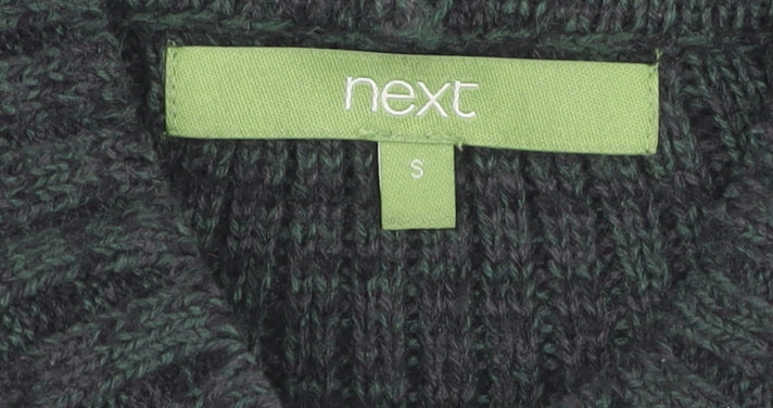 Next Men's Green Mock Neck Pullover Jumper, Size S