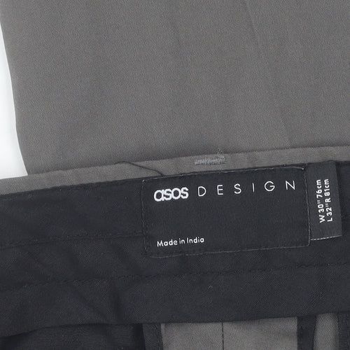 ASOS DESIGN Men's Grey Dress Pants, Size 30