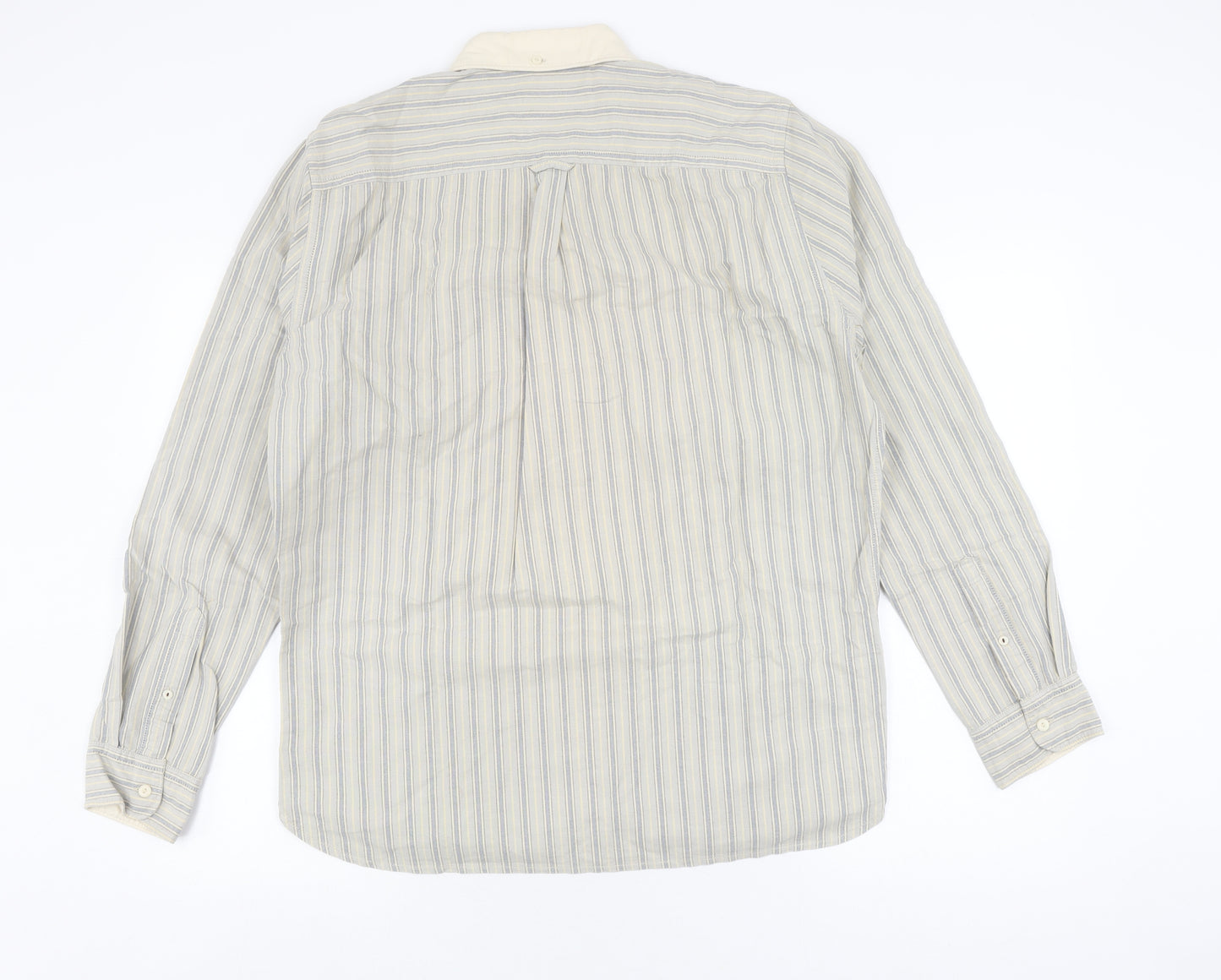 Next Men's Multicoloured Striped Long Sleeve Shirt L