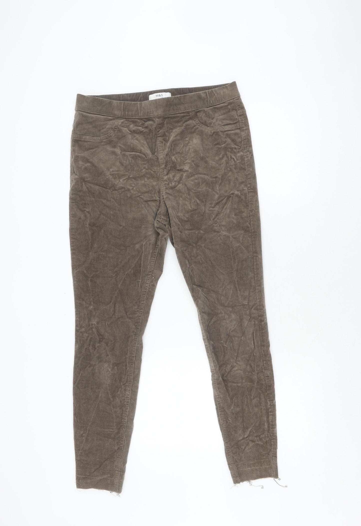 Marks and Spencer Women's Brown Corduroy Trousers Size 12