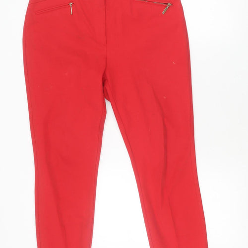 Marks and Spencer Women's Red Cropped Trousers Size 12