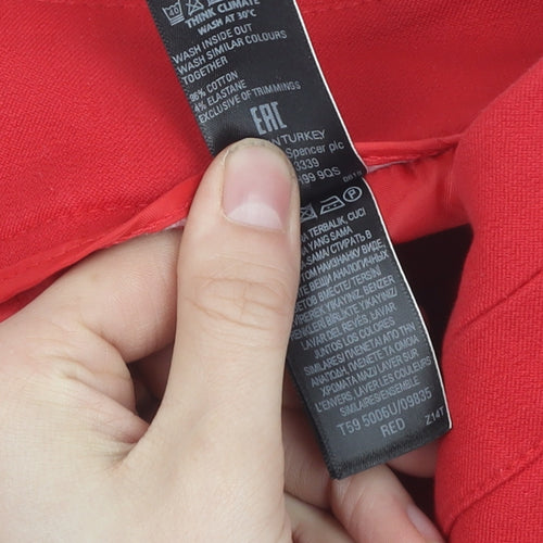 Marks and Spencer Women's Red Cropped Trousers Size 12