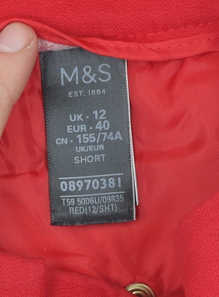 Marks and Spencer Women's Red Cropped Trousers Size 12