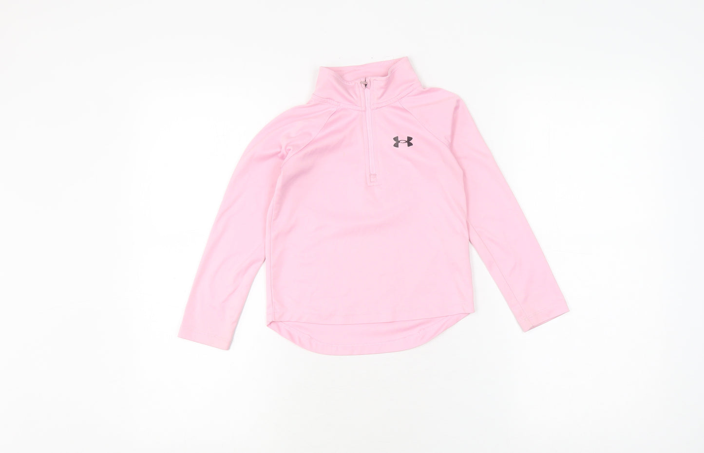 Under Armour Girls' Pink Long Sleeve Moisture Wicking Pullover