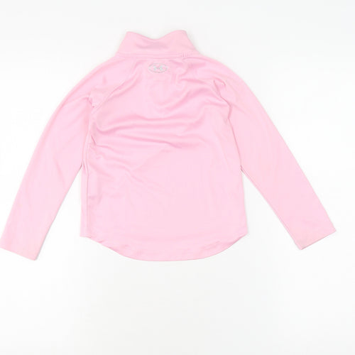 Under Armour Girls' Pink Long Sleeve Moisture Wicking Pullover