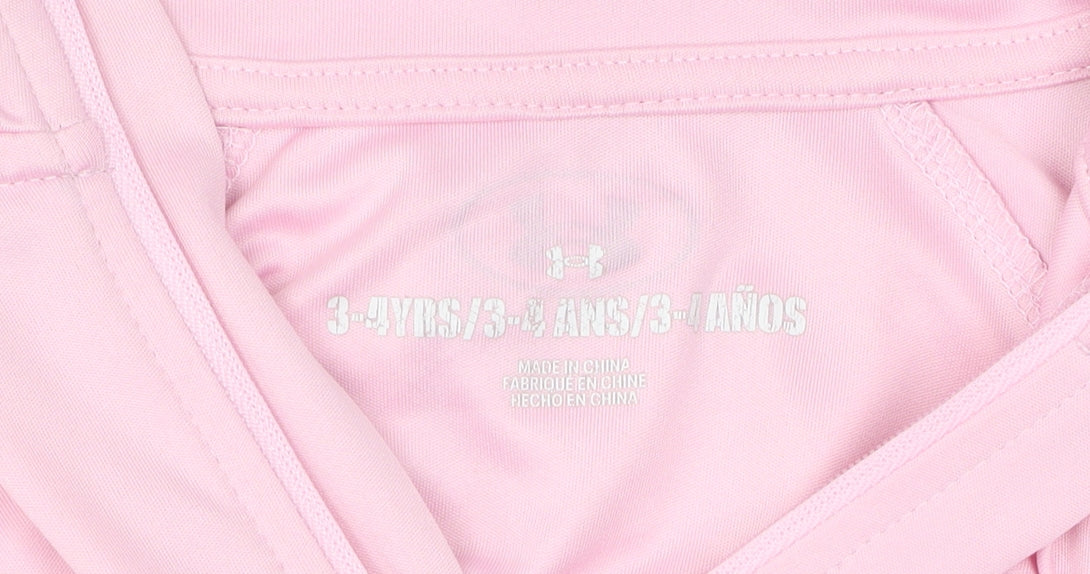 Under Armour Girls' Pink Long Sleeve Moisture Wicking Pullover