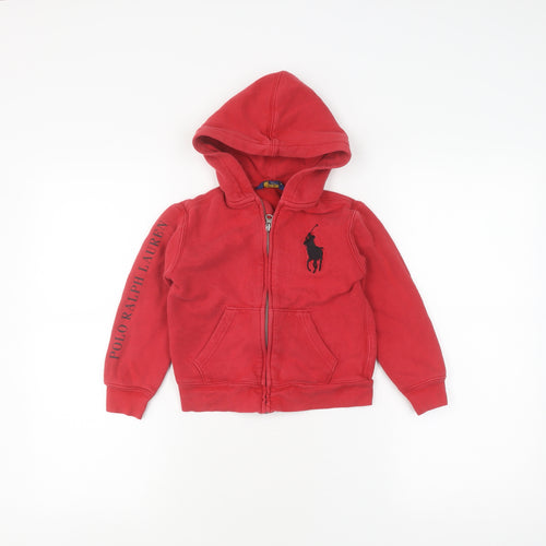 Polo Ralph Lauren Boys Red Full Zip Hoodie 5-6 Years