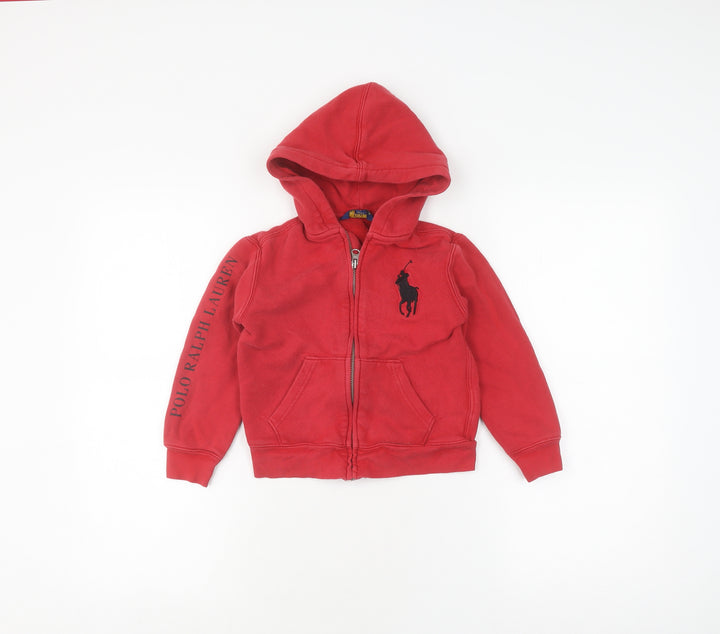 Polo Ralph Lauren Boys Red Full Zip Hoodie 5-6 Years
