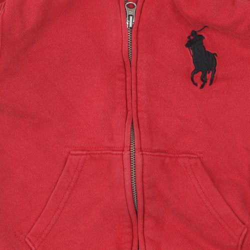 Polo Ralph Lauren Boys Red Full Zip Hoodie 5-6 Years