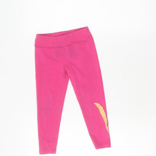 Nike Girls Pink Leggings 5 Years Activewear Elastic Waist