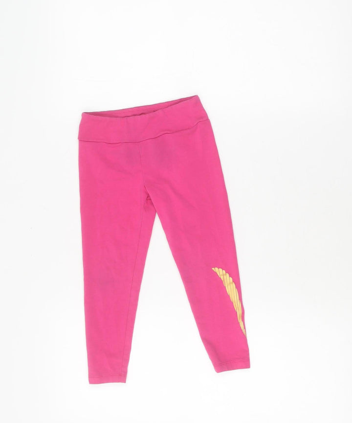Nike Girls Pink Leggings 5 Years Activewear Elastic Waist