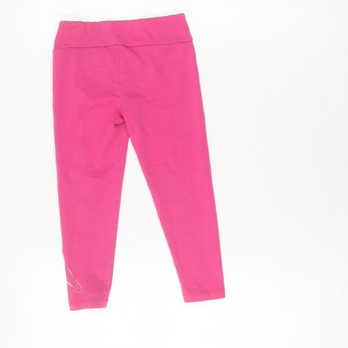 Nike Girls Pink Leggings 5 Years Activewear Elastic Waist