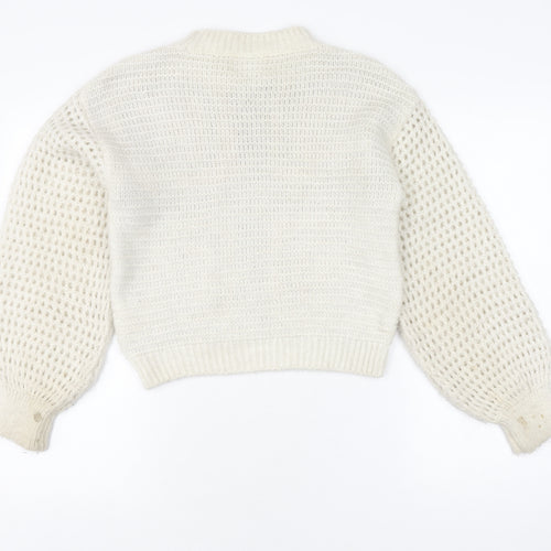Zara Girls Multicoloured Patchwork Knit Jumper 13-14 Years