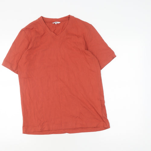 Cotton Traders Unisex Red V-Neck T-Shirt - S