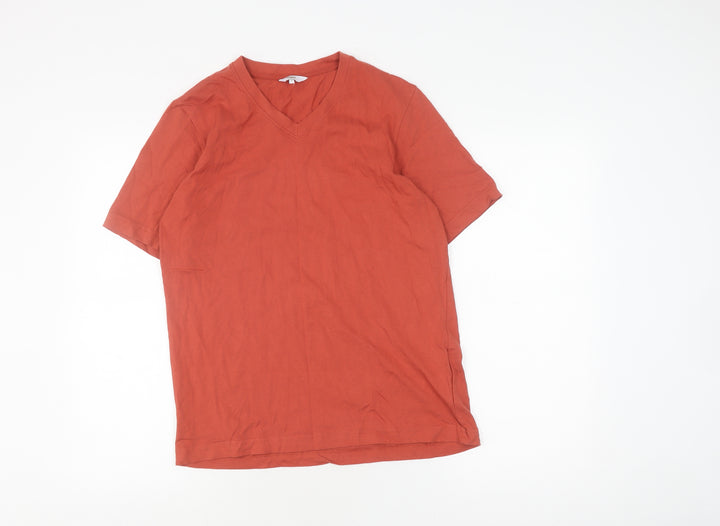 Cotton Traders Unisex Red V-Neck T-Shirt - S
