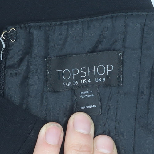 Topshop Women's Black Sleeveless Jumpsuit, Size 8
