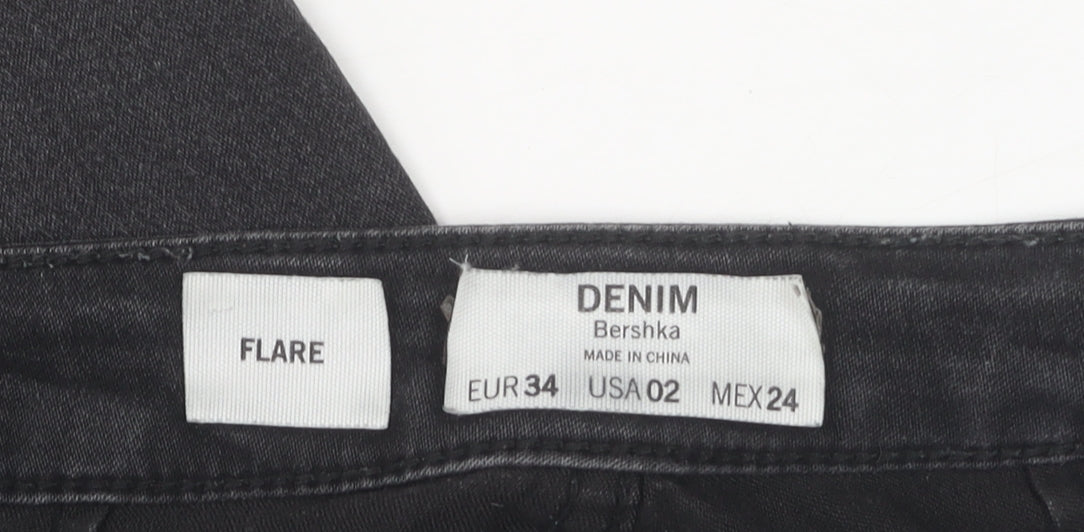 Bershka Women's Black Flared Jeans Size 6