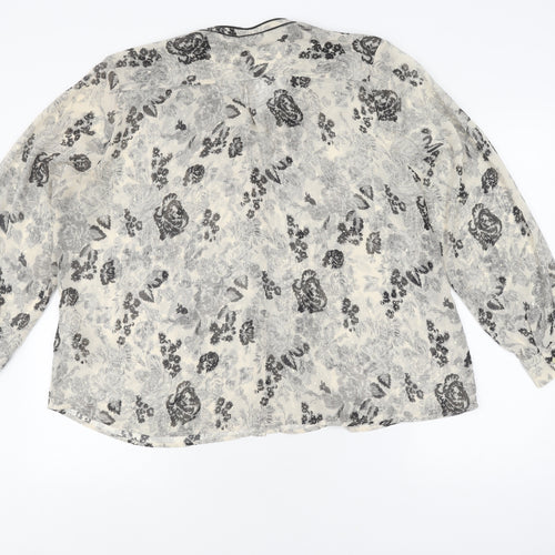Marks and Spencer Women's Beige Floral Blouse Size 22
