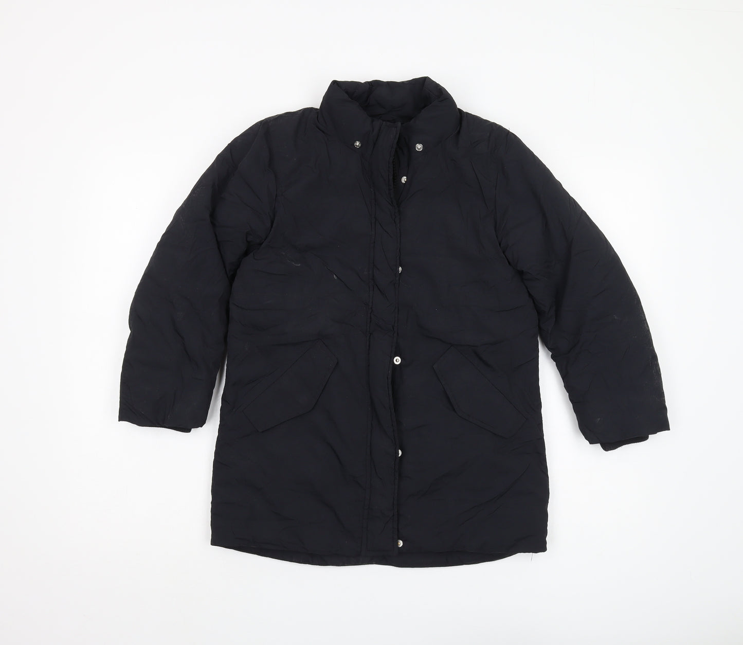 H&M Boys Black Puffer Jacket 7-8Y Long Winter Coat