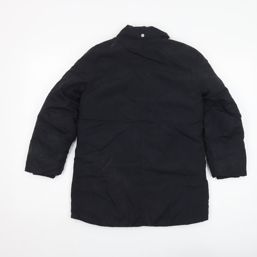 H&M Boys Black Puffer Jacket 7-8Y Long Winter Coat