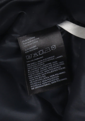 H&M Boys Black Puffer Jacket 7-8Y Long Winter Coat