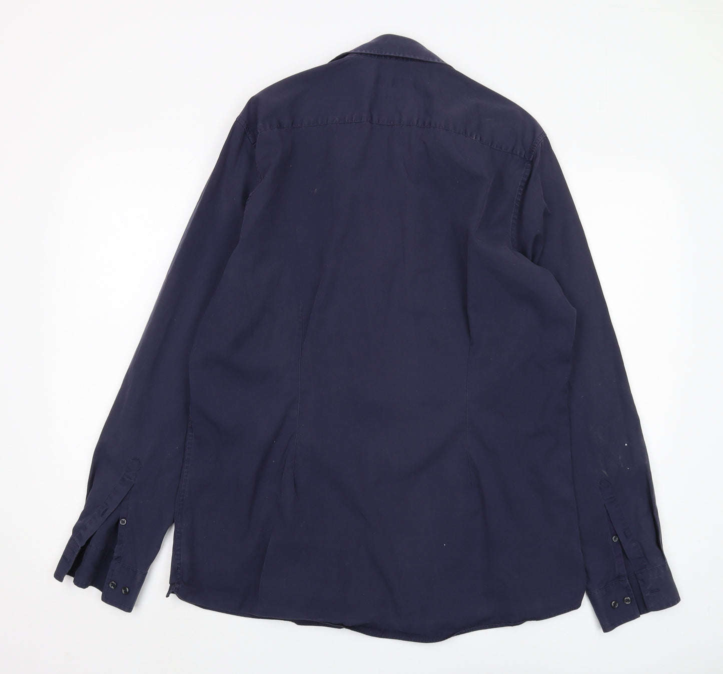 Next Men's Blue Slim Fit Long Sleeve Shirt Size 17