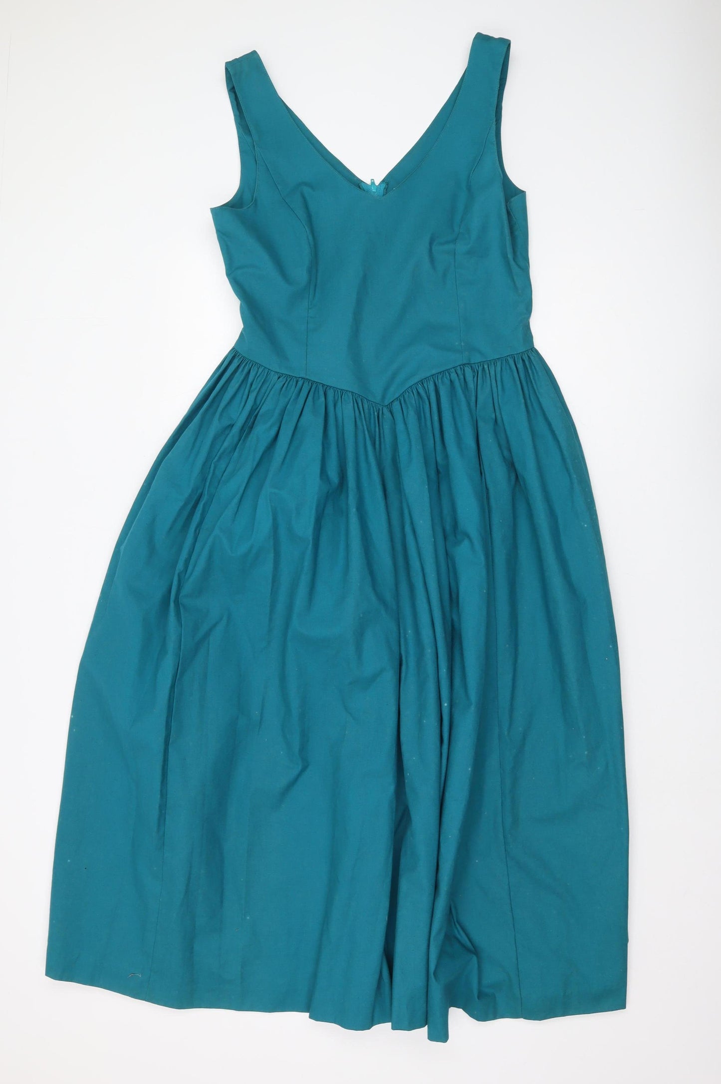 Laura Ashley Women's Green A-Line Midi Dress Size 14