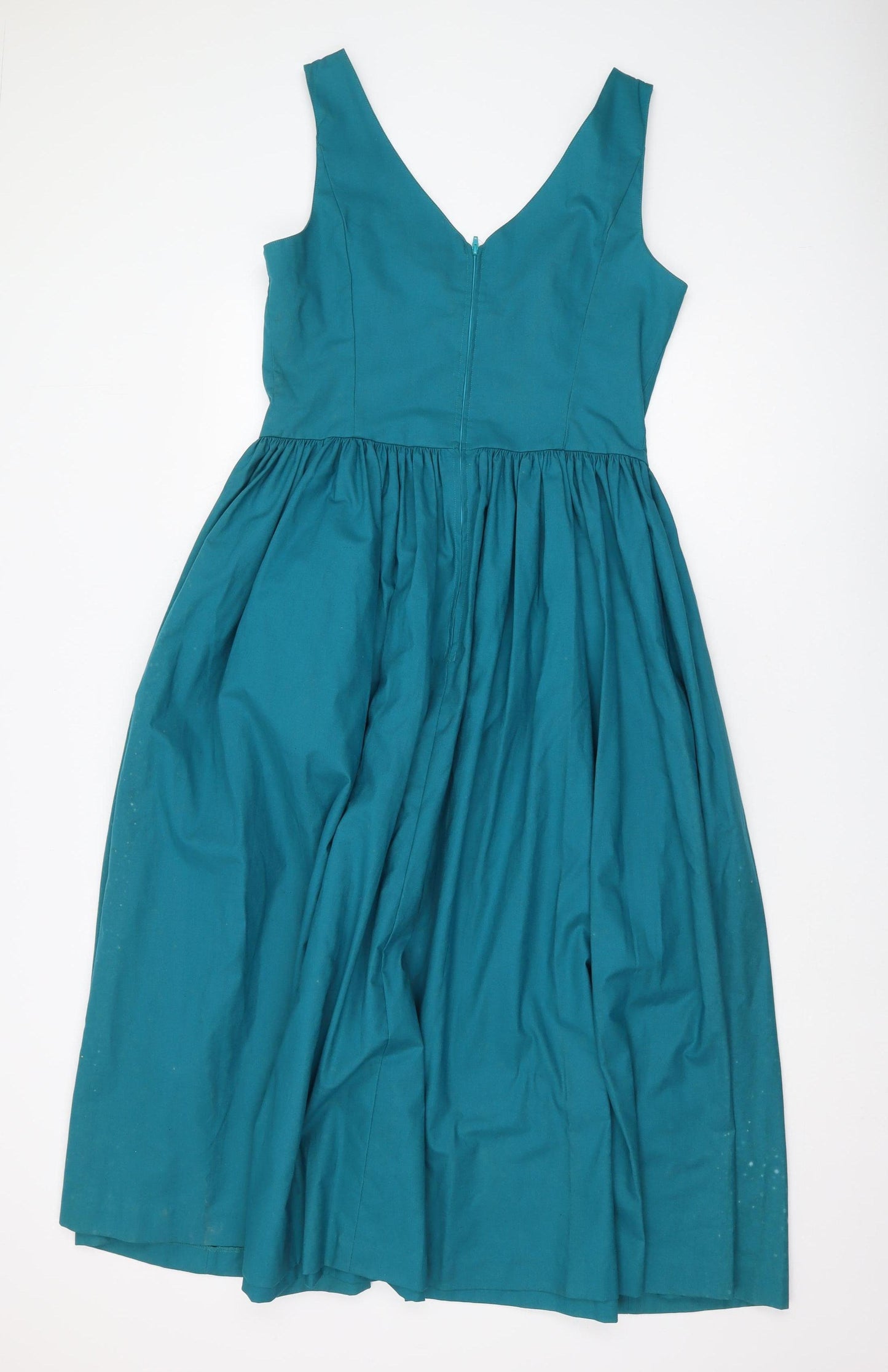Laura Ashley Women's Green A-Line Midi Dress Size 14