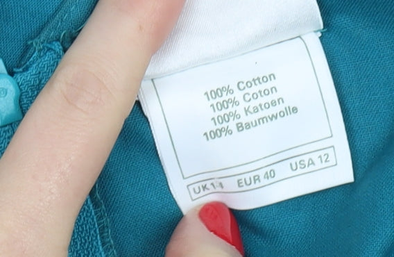 Laura Ashley Women's Green A-Line Midi Dress Size 14