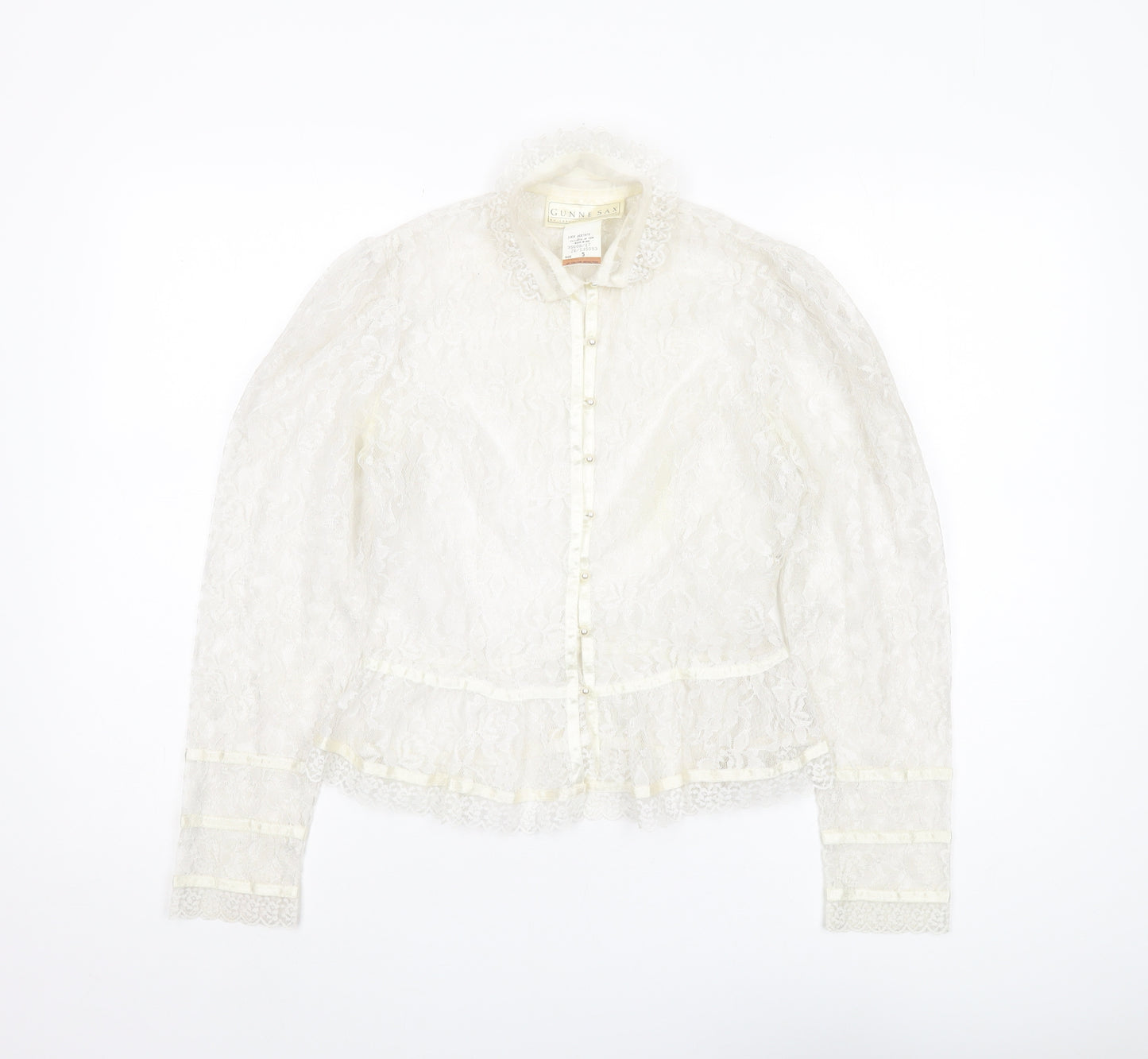 Gunne Sax Womens Ivory Lace Victorian Blouse Size 4