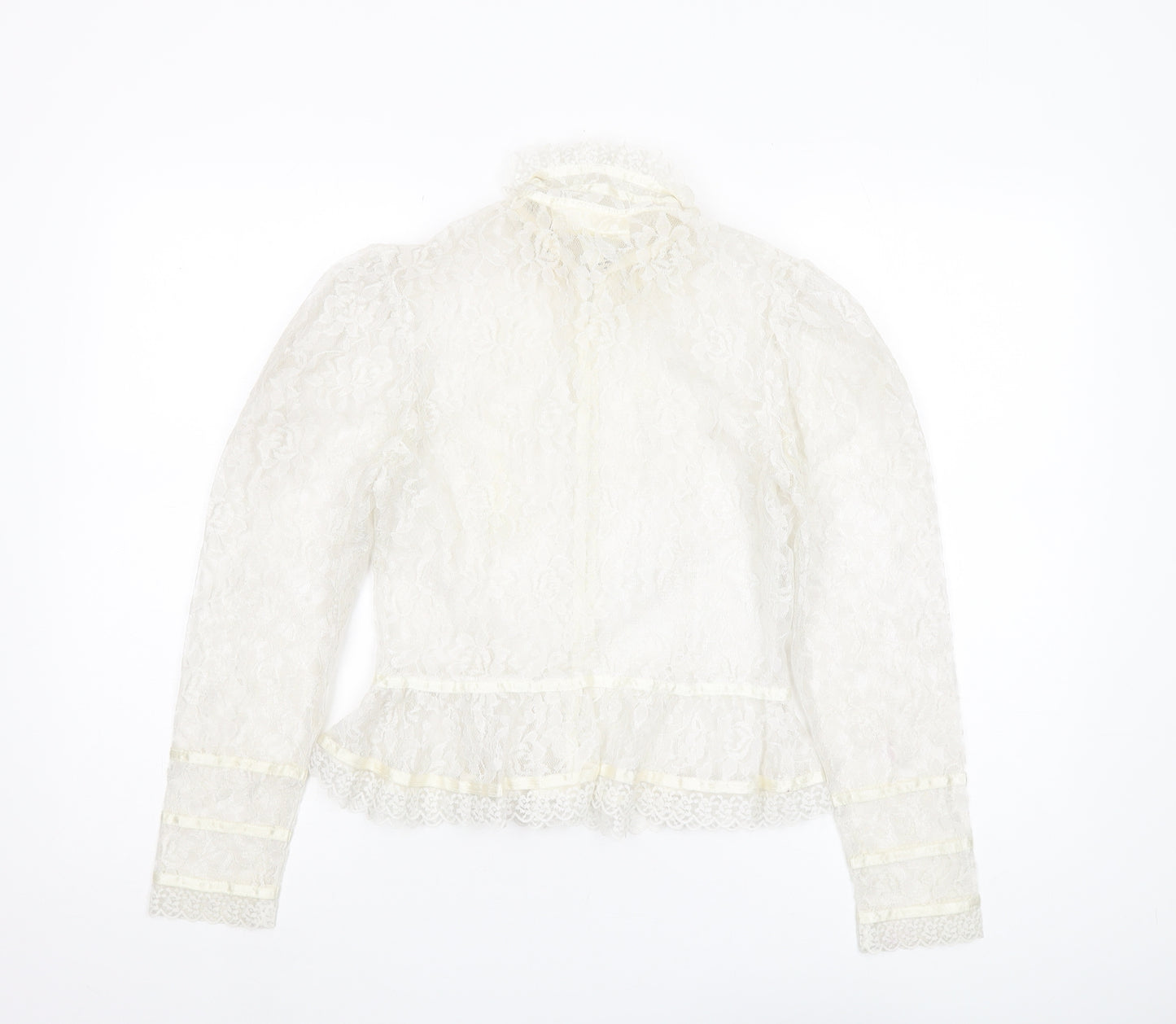 Gunne Sax Womens Ivory Lace Victorian Blouse Size 4