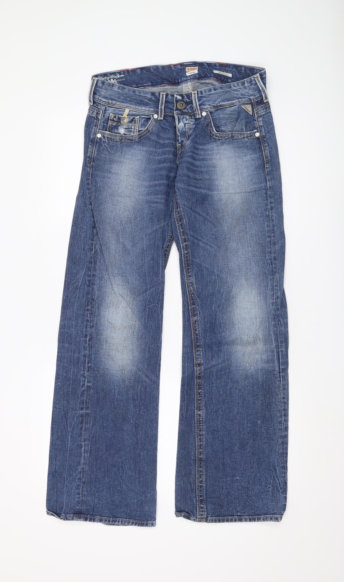Replay Women's Blue Wide-Leg Denim Jeans L