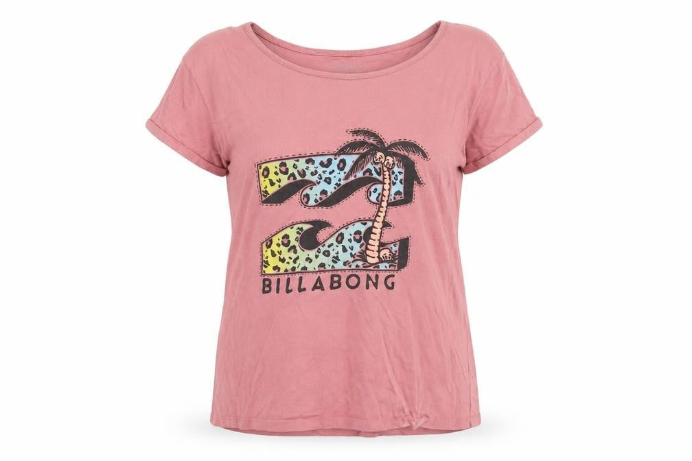 Billabong Women's Pink T-Shirt, Size 10, Casual, Graphic