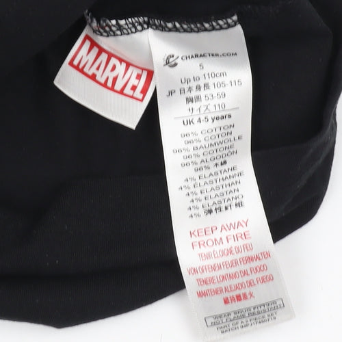 Marvel Boys Black Iron Man T-Shirt 4-5 Years