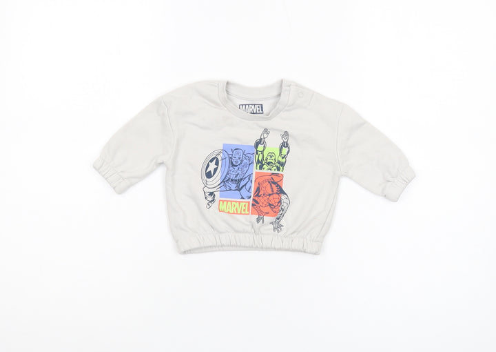 Marvel Unisex Baby Grey Long Sleeve Pullover T-Shirt 0-3M